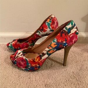 Christian Siriano Multicolor Floral Heels